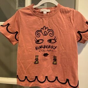 Burberry Pink Graphic Kids Shirt Size 6